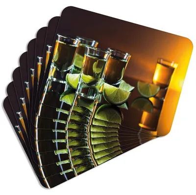 Produktbild von MG Design Set aus 8 Kork-Platzsets - Drink 2 - 30 x 40 cm - hitzebeständig & abwischbar, mit Korkrückseite