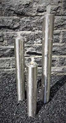 Produktbild von Säulenbrunnen Wasserspiel rund 3er-Set Edelstahl 100/80/60 x 10 cm Komplettset