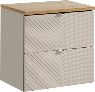 Zdjęcie produktu dla Zestaw Łazienkowy Szafka Pod Umywalkę 60 Cm Z Blatem Dąb Kaszmir