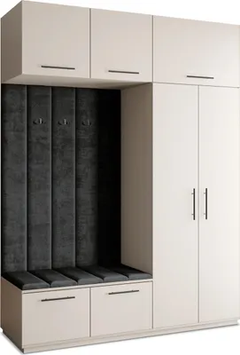 Produktbild von Masseno Garderobe-Set REMA 180/240/60 cm Modern Garderobenschrank Kaschmir, Veloursstoff MONOLITH 95 (Schwarz)