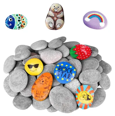 Zdjęcie produktu dla Dekoracyjne Kamienie 25 Sztuk, Naturalne Płytki, 3-5 cm, Do DIY Malowania, Dekoracja Ogrodu