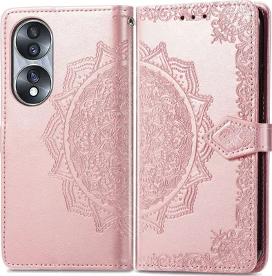 Produktbild von Mobigear Mandala  HONOR 70 Hülle Klapphülle Geldbörse - Roségold