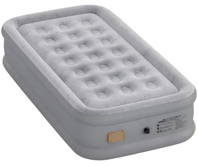Immagine prodotto di Materasso gonfiabile per 1 persona, autogonfiabile, con pompa elettrica integrata: pronto all'uso in 3 minuti. Superficie floccata, 100% cloruro di polivinile