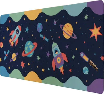 Produktbild von Fantasievoller Weltraum Schreibtischunterlage 89x40cm XXL Mauspad für Kinder