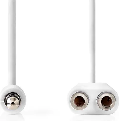 Produktbild von Nedis Stereo-Audiokabel - 3.5 mm Stecker - 2x 3.5 mm Buchse - Vernickelt - 0.20 m - Rund - Weiss - Umschlag