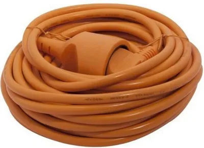 Obrázek produktu pro Chacon 66758, 12 m, Vnitřní/venkovní, Typ E, Polyvinylchlorid (PVC), Oranžová, 1 AC zásuvky / AC zásuvek