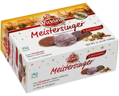 Zdjęcie produktu dla Wicklein Meistersinger Norymberskie wafle piernikowe z orzechami 600g