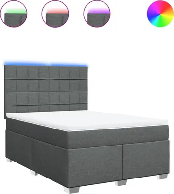 Produktbild von vidaXL Boxspringbett mit Matratze Dunkelgrau 140x190 cm Stoff