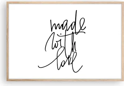 Produktbild von Gerahmtes Poster - Rahmen in heller Eiche - Erstellt mit Liebe - 91,5x61 cm - Wand Bild - Wanddeko - Wandbilder - Kunstposter - Wandposter - Bilderrahmen - Bilder - Kunstdruck - P2NAA91x61-4499