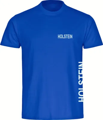Produktbild von multifanshop Herren T-Shirt - Holstein - Brust & Seite, blau, Größe M