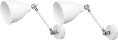 Obrázek produktu pro BELIANI Sada 2 nástěnných lamp bílý kov nastavitelná poloha světla moderní styl