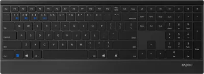 Produktbild von Rapoo E9500M kabellose Tastatur QWERTZ Aluminium Schwarz