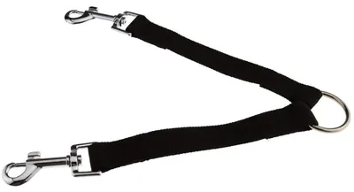 Immagine prodotto di Guinzaglio doppio per 2 cani, in nylon, colore nero, lunghezza 23 cm