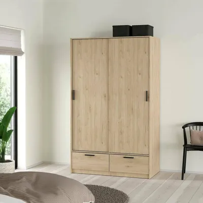 Image de Kammuri - Armoire 2 Portes, 121x200h cm Chêne Marron, 2 Étagères