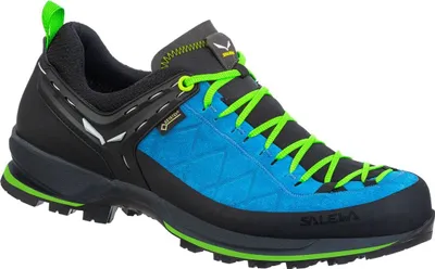 Zdjęcie produktu dla Buty podejściowe i turystyczne Mountain Trainer 2 GTX (Mężczyźni) - Salewa, Kolor:blue danube/fluo green, Rozmiar:UK 6 (EUR 39)