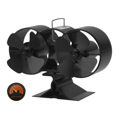 Immagine prodotto di Ventilatore per caminetto Yakimz a 2×4 pale, ventilatore elettrico per caminetti stufe a legna, funzionamento silenzioso, ventilatore per stufe caminetto