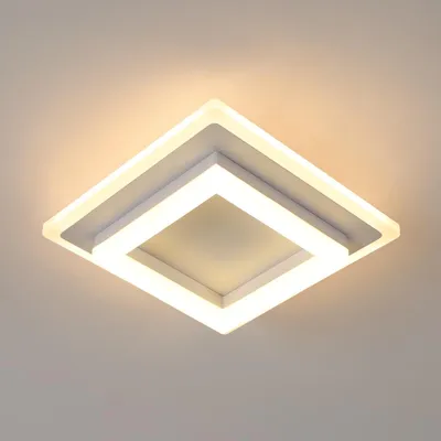 Obrázok produktu pre SENQIU Moderné LED stropné svietidlo, štvorcový dizajn, stropná lampa z akrylu – biela, 20 cm, 3000 K