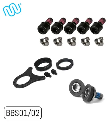 Produktbild von windmeile | Montageset Bafang BBS01 BBS02 68mm Befestigungsset Triangle Kurbel- u. Kettenblattschrauben, E-Bike, Elektro, Fahrrad, Pedelec