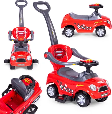 Produktbild von Rutschauto Rider 3-in-1 Rot mit Multimedia-Lenkrad, 84,5 x 84,7 x 45,5 cm, bis 25 kg