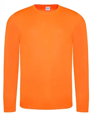 Produktbild von Just Cool JC002 | Herren Long Sleeve Cool Trainings longsleeve T-Shirt - Farbe: Electric Orange - Größe: XL