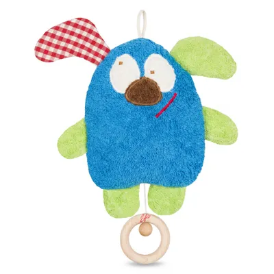 Produktbild von Efie Baby Spieluhr blau – Melodie Au clair de la Lune, Kuschelspieluhr aus kbA Baumwolle, Germany