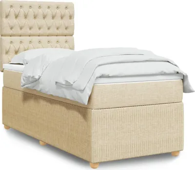 Produktbild von Maison Exclusive - Boxspringbett mit Matratze Creme 90x200 cm Stoff