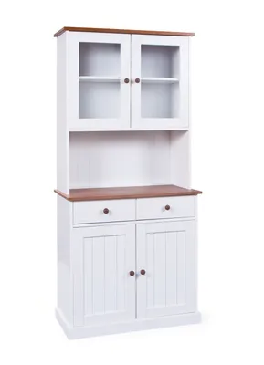 Produktbild von Inter LinkBuffet Westerland 4 türen 2 schubladen Kiefer massiv weiss, sepia lackiert
