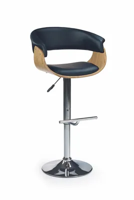 Produktbild von Halmar Barhocker H-45 - helle Eiche / schwarz / chrom
