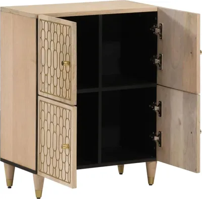 Image de vidaXL Armoire d'appoint 60x33x75 cm bois massif mangue