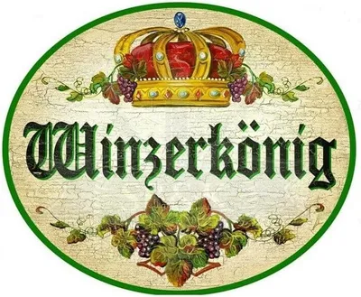 Imagen del producto de KuK Nostalgie: Letrero de madera "Winzerkönig" (tamaño: 28x34 cm)