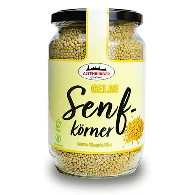 Produktbild von Senfkörner, gelb 500 g Glas