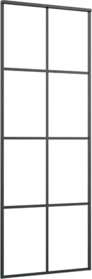 Zdjęcie produktu dla vidaXL Drzwi przesuwne czarne 76x205 cm ESG szkło i aluminium