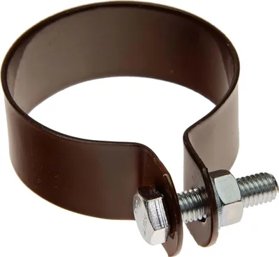 Zdjęcie produktu dla Obejma mocująca okrągła różne Ø Zacisk mocujący Ø do konstrukcji ogrodzenia w kolorze brązowym - 5 cm / 10 sztuk