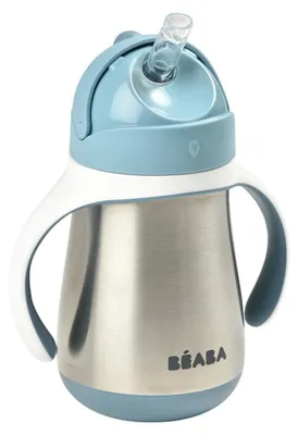 Obrázek produktu pro Beaba Hrnek s brčkem z nerezové oceli 250 ml modrý