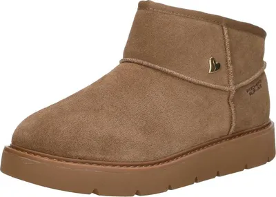 Image de Skechers Slip-Ins Keep Street - Cozy Mini  Enkellaarsjes Plat - Cognac - Maat 39