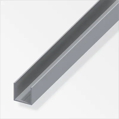 Produktbild von alfer Quadrat-U 1 m, 23.5 x 1.5 mm PVC (Kunststoff) glatt grau