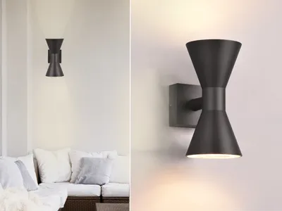 Produktbild von LED Außenwandleuchte Up and Down Light Schwarz Fassadenlampen Terrassenlampen