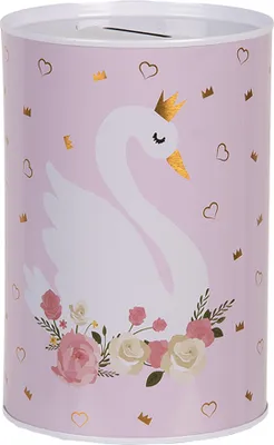 Produktbild von Clayre & Eef Spardosen Ø 10x15 cm Rosa Metall Schwan