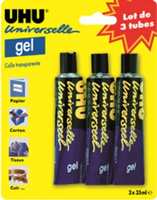 Produktbild von UHU Alleskleber Gel für feste und flexible Materialien wie Glas, Holz, Metall, Stoffe