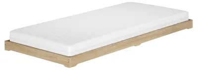 Produktbild von Flachbett platzsparend extra niedriges Einzelbett 90x200 Esche geölt V-60.47E-09Rollrost und Matratze inkl.