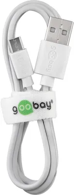 Obrázek produktu pro Goobay 38666, 2 m, USB A, Micro-USB B, USB 2.0, 0,48 Gbit/s, Bílá
