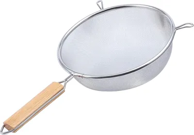 Produktbild von Edelstahl-Maschensieb mit Holzgriff, feinmaschiger Filterlöffel, Drahtsieb, Sieb, Metallsieb, Schaumlöffel, Küchenbedarf