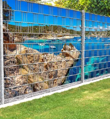 Produktbild von Sichtschutzstreifen Strand Lagune Sichtschutz Garten Zaun - Teil1 + Teil2 500x180cm