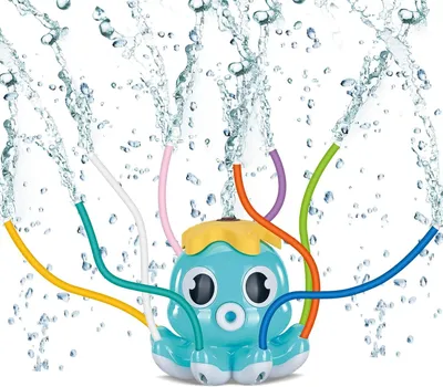 Produktbild von Sprinkler Spielzeug Kinder Outdoor Rasensprenger Oktopus Blau