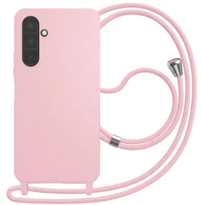 Immagine prodotto di Custodia in silicone per Samsung Galaxy A27, con tracolla, colore rosa
