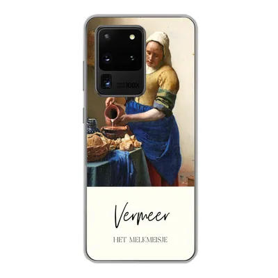 Produktbild von MuchoWow® Handyhülle Schutzhülle Hülle für Samsung Galaxy S20 Ultra Kunst - Milchmädchen - Vermeer Silikon Softcase Handy Hülle - Karteninhaber
