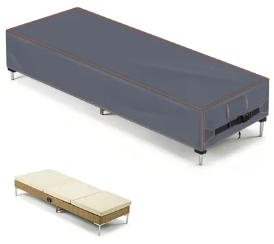 Image de Housse de protection pour chaise longue 200 x 68 x 30 cm - Imperméable - Protection UV - Résistante à la déchirure - 420D Oxford - Gris - Housse de protection
