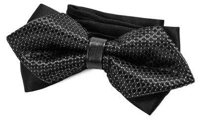 Produktbild von DonDon spitze Herren Fliege Schleife im Retro Look mit Haken gebunden vorgebunden und längenverstellbar schwarz mit silbernen Punkten