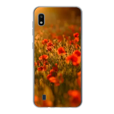 Produktbild von MuchoWow® Handyhülle Schutzhülle Hülle für Samsung Galaxy A10 Orangefarbenes Leuchten über den Mohnblumen auf dem Feld Silikon Softcase Handy Hülle - Schutzhülle