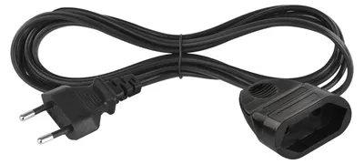 Productafbeelding van EMOS Verlengkabel, 1,5 meter, met eurostekker en stopcontact, 250 V, 2,5 A, 575 W, PVC, 0,75 mm², kinderbeveiliging, voor binnen gebruik, zwart, PC01301